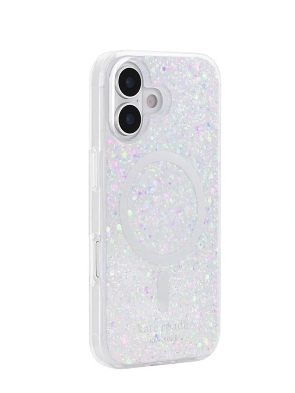 kate spade Iridescent Glitter MagSafe iPhone Case - Sparkling White